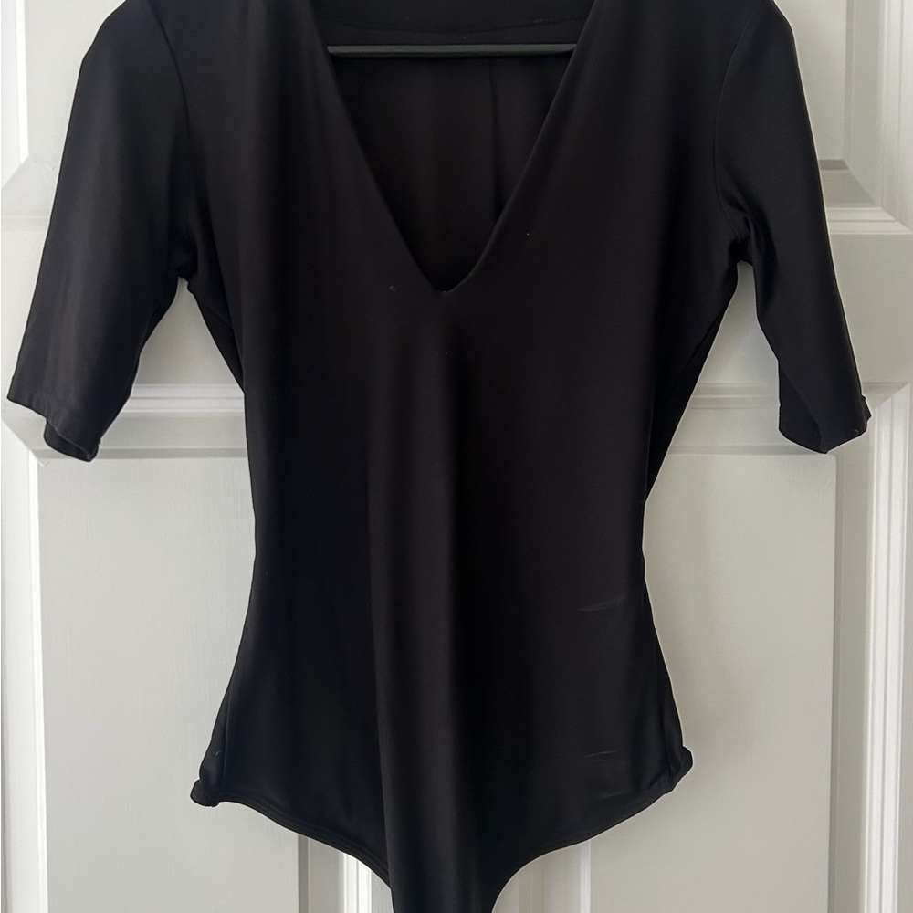 ALIX NYC Black V-Neck Bodysuit
